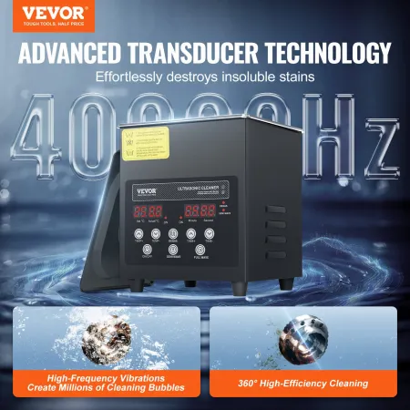 2L Ultra Sonic Cleaner, 60W Digital Sonic Cleaning Machine with Gentle Mode & Upgraded Degassing, 40kHz Ultrasound Cleaner Machi