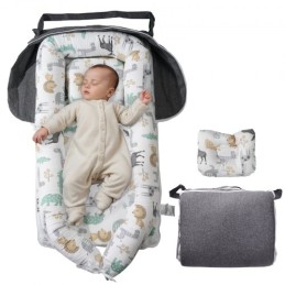 Baby lounger Baby Nest Sleeper til nyfødt 100% bomuld med nakkestøtte
