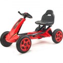 Go Kart 4 Wheel Pedal Ride On Toy for Kids Ages 3-8 Adjustable Seat Red