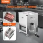 Manual Meat Mixer, 15L Fixed Tank Meat Processing Equipment(Mixing Maximum 15LBS for Meat), Stainless Steel Meat Mixer, Sausage 