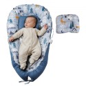 Baby lounger 100% bomuld nyfødt rede sovende med nakkestøtte og 2 covers