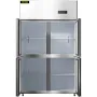 Commercial Reach-in Refrigerator, 4 Doors Upright Beverage Cooler, 27.5 Cu.Ft Side by Side Freezer, Stainless Steel Merchandiser