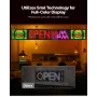 Programmable LED Sign, P10 Full Color Flexible Digital Scrolling Panel, DIY Custom Text Pattern GIF Display Board, Bluetooth APP