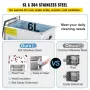 Ultrasonic Cleaner, 36kHz ~ 40kHz justerbar frekvens, 6L 220V