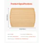 Noodle Board Stove Cover, Stove Top Cover Board for Gas Burner & Electric Stove, Bamboo Wood Cutting Board with Juice Grooves, R