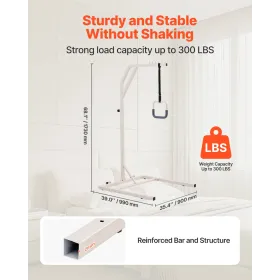 Trapeze Bar for Bed Mobility Height-Adjustable Free Standing Trapeze Bar