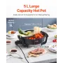 Elektrisk varm gryde 5 L Non-Stick Shabu-Shabu Hot Pot med