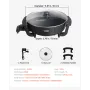 Electric Hot Pot, 1360W 5 L Double-flavor Shabu Shabu Pot, Non-Stick Electric Cooker with Divider, Clear Glass Lid, Temperature 