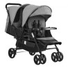 Double Stroller Foldable Lightweight Twin Tandem Stroller Dark Gray