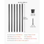 Staircase Balusters 101 Pack, 26 In Aluminum Stair Balusters, 3/4 Inch Water-Proof Round Metal Spindle Railing, Hollow Deck Rail