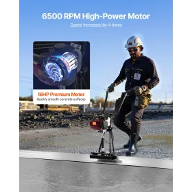 4 Stroke Concrete Power Screed Cement Finishing Float 12 Ft Blade Board