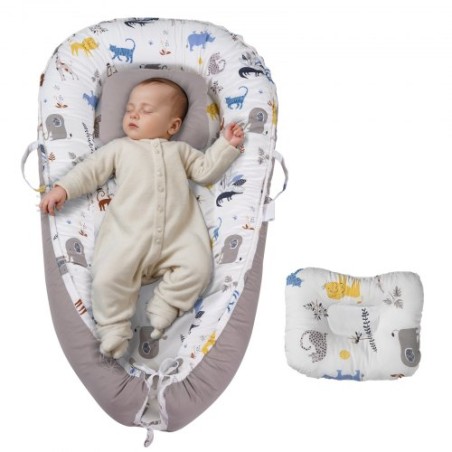 Baby Lounger Infant Nest Lounger 100% Cotton Co Sleeper with Headrest