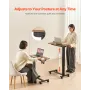 Overbed Table Mobile Bed Side Desk With Electric Lifting & 4