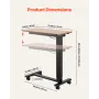Overbed Table Mobile Bed Side Desk With Electric Lifting & 4