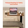 Overbed Table Mobile Bed Side Desk With Electric Lifting & 4