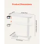 Overbed Table Mobile Bed Side Desk med 4 Hidden Wheels Cup