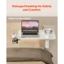 Overbed Table Mobile Bed Side Desk med 4 Hidden Wheels Cup