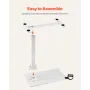 Overbed Table Mobile Bed Side Desk med 4 Hidden Wheels Cup