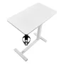 Overbed Table, Mobile Bed Side Table with 4 Hidden Wheels, Height Adjustable Rolling Laptop Desk with Cup Holder, Portable Parti