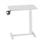 Overbed Table Mobile Bed Side Desk med 4 Hidden Wheels Cup