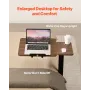 Overbed Table Mobile Bed Side Desk med flip Desktop Wheels &