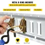 E Track Tie-Down Rail Kit, 34PCS 152.4 cm E-Tracks Set Includes 8 Steel Rails & 2 Single Slot & 8 O Rings & 8 Tie-Offs w/ D-Ring