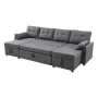 U Shaped Sofa Bed, Convertible Sofa Bed with 2 Side Pockets, 2 Pillows and Double Chaise, 6-Seat Pull Out Sleeper Couch with Lar