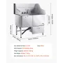 304 Stainless Steel Dog Washing Station, 127 cm Pet Grooming Tub with Non-Slip Low-Slope Ramp, Storage Drawer, Hot & Cold Faucet