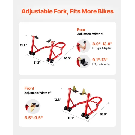 Motorcykel foran og bageste stativ løft 850 lb spoolift paddock