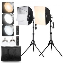 Softbox Lighting Kit 16 i x 16 i 3000-6500k justerbar til optagelse