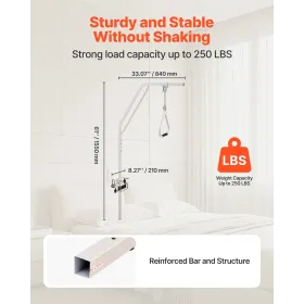 Trapeze bar til sengemobilitet 250 kg seng trapes med klemmer og metalkæde