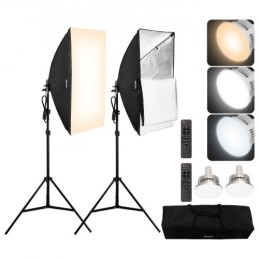 Softbox Lighting Kit 20 in x 28 in 45W 3000-6500K LED Bulbs for Shooting