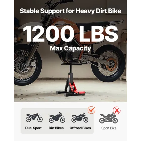 Dirt Bike Lift Stand 440 lbs Justerbar hydraulisk motorcykel