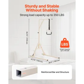 Trapeze Bar for Bed Mobility 350LBS Capacity Bed Trapeze with 2 Wheels