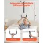 Trapeze Bar for Bed Mobility, Height-Adjustable Bed Trapeze with 2 Casters, 350LBS Weight Capacity Heavy Duty Pull Up Assist Bar