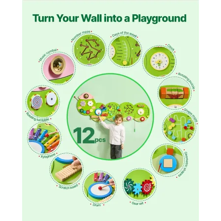 Caterpillar Activity Wall Busy Board Panels 12 Activity Sensory