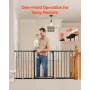 Baby Gate, 60.6-63.3 Inches Adjustable Width, 30 Inches High Dog Gate, Easy Step Walk Thru, for Child Pet Security, Pressure Mou