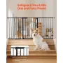 Baby Gate, 60.6-63.3 Inches Adjustable Width, 30 Inches High Dog Gate, Easy Step Walk Thru, for Child Pet Security, Pressure Mou