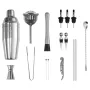Cocktail shaker sæt 18 pcs bartender kit rustfrit stål bar