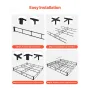 Box Spring, Queen Size Bed Frame with Washable Fabric Cloth, Heavy Duty Metal Frame for Queen Bed, 9 in Mattress Foundation, 350