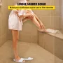 Tile Shower Seat, 22.4" x 16" x 20" Ready To Tile Shower Seat, Factory Waterproof & 100% Leak Proof Tileable Shower Corner Seat,