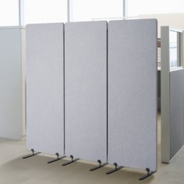 2ft Room Divider 3 Panels Pet Polyester SoundProof Privacy Screen Gray Gray