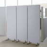 2ft Room Divider 3 Panels Pet Polyester SoundProof Privacy Screen Gray Gray