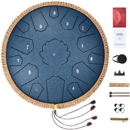 Steel Tongue Drum 14 in 15 Notes Rain Drum for Outside C Major Navy Blue