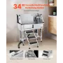 86,4 cm hundepleje badekar rustfrit stål w trapper vandhaner