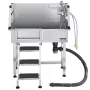 86.4 cm Stainless Steel Dog Washing Station, Pet Grooming Tub with Hot & Cold Faucet, Showerhead, Home Wash Sink, Fits Small Cat