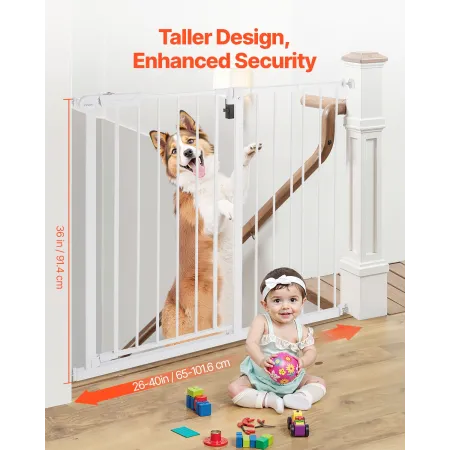 Baby Gate 26-40 tommer Justerbar bredde 36 tommer høj hundeport