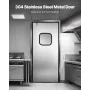 Traffic Swing Door, Single Panel Fits Door Opening 91.4 x 213.4 cm, Stainless Steel Commercial Swinging Doors with Hardware & Ac