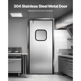Stainless Steel Traffic Swing Door Single Panel 91.4x213.4 cm Commercial