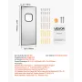 Traffic Swing Door, Single Panel Fits Door Opening 91.4 x 213.4 cm, Stainless Steel Commercial Swinging Doors with Hardware & Ac
